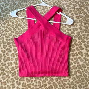 Hot pink halter top